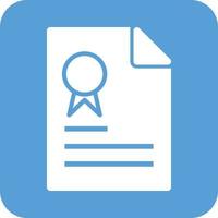 Certification Glyph Round Background Icon vector