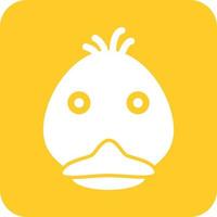 Duckling Face Glyph Round Background Icon vector