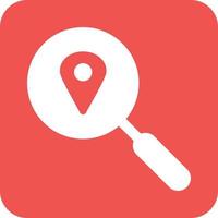 Search Location Glyph Round Background Icon vector