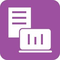 Statistical Report Glyph Round Background Icon vector