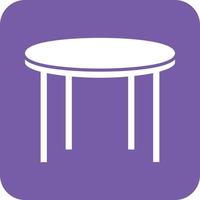 Conference Table Glyph Round Background Icon vector