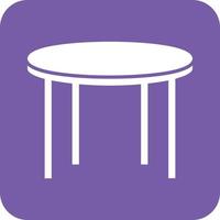 Conference Table Glyph Round Background Icon vector