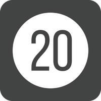 Speed limit 20 Glyph Round Background Icon vector