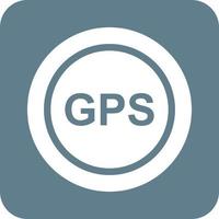 GPS I Glyph Round Background Icon vector