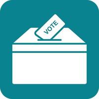 Casting Vote Glyph Round Background Icon vector