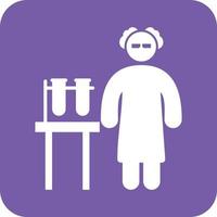 Chemist Glyph Round Background Icon vector