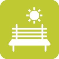 Bench in Park Glyph Round Background Icon vector