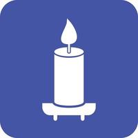 Candle on Shelf Glyph Round Background Icon vector