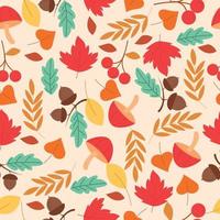 Seamless autumn pattern on light background. Vector illustration