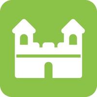 Castle I Glyph Round Background Icon vector
