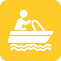 Boating Glyph Round Background Icon vector