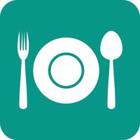 Dinner Plate Glyph Round Background Icon vector