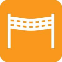 Finish Line Glyph Round Background Icon vector