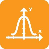 Bell Shaped Graph Glyph Round Background Icon vector