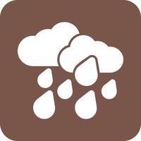 Heavy Rain Glyph Round Background Icon vector