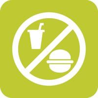 no hay alimentos ni bebidas glifo icono de fondo redondo vector