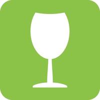 Wine Glass Glyph Round Background Icon vector