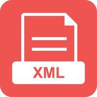 XML Glyph Round Background Icon vector