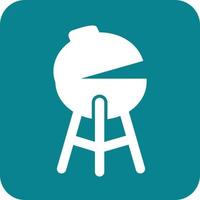 Barbecue Glyph Round Background Icon vector