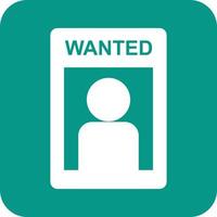 Wanted Poster Glyph Round Background Icon vector