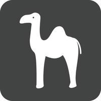 Camel Glyph Round Background Icon vector