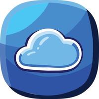 Vector cyan blue cloud symbol icon, cloud storage