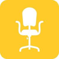 Office Chair I Glyph Round Background Icon vector