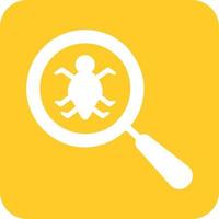 Find Bugs Glyph Round Background Icon vector