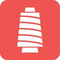 Thread Spool II Glyph Round Background Icon vector