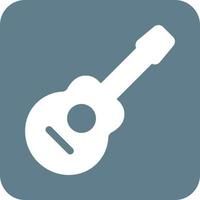 Guitar Glyph Round Background Icon vector