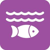 Life Under Water Glyph Round Background Icon vector