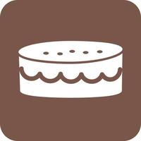 Cake small Glyph Round Background Icon vector