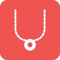 Necklace Glyph Round Background Icon vector