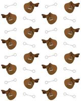Vector seamless pattern of horse bridle and saddle