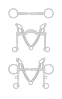 Vector set of horse bit