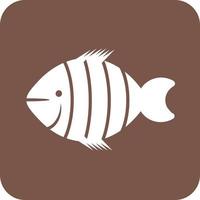 Clown Fish Glyph Round Background Icon vector