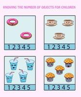 graphic illustration design vector of knowing the number of an object for cute children