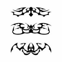 tatuajes de arte tribal con elementos étnicos maoríes vector