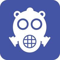 Oxygen Mask Glyph Round Background Icon vector