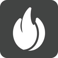 Fire Glyph Round Background Icon vector