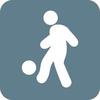 Football Player Glyph Round Background Icon vector