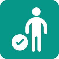 Checked Profile Glyph Round Background Icon vector