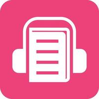 Listening to Lecture Glyph Round Background Icon vector