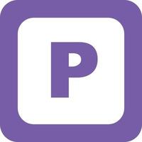 Parking Sign Glyph Round Background Icon vector