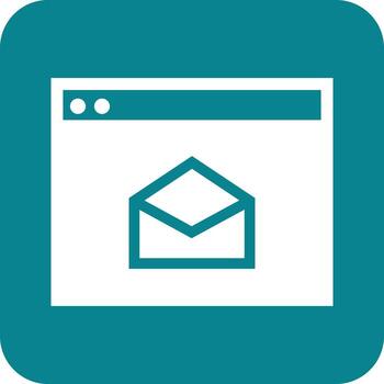 Open in Browser Glyph Round Background Icon vector