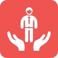 Support Glyph Round Background Icon vector