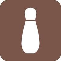 Bowling Pin Glyph Round Background Icon vector