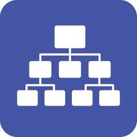 Sitemap Glyph Round Background Icon vector