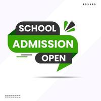 school admission open tag abstract shape for social media post template vector