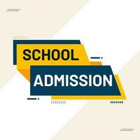 school admission open tag abstract shape for social media post template vector